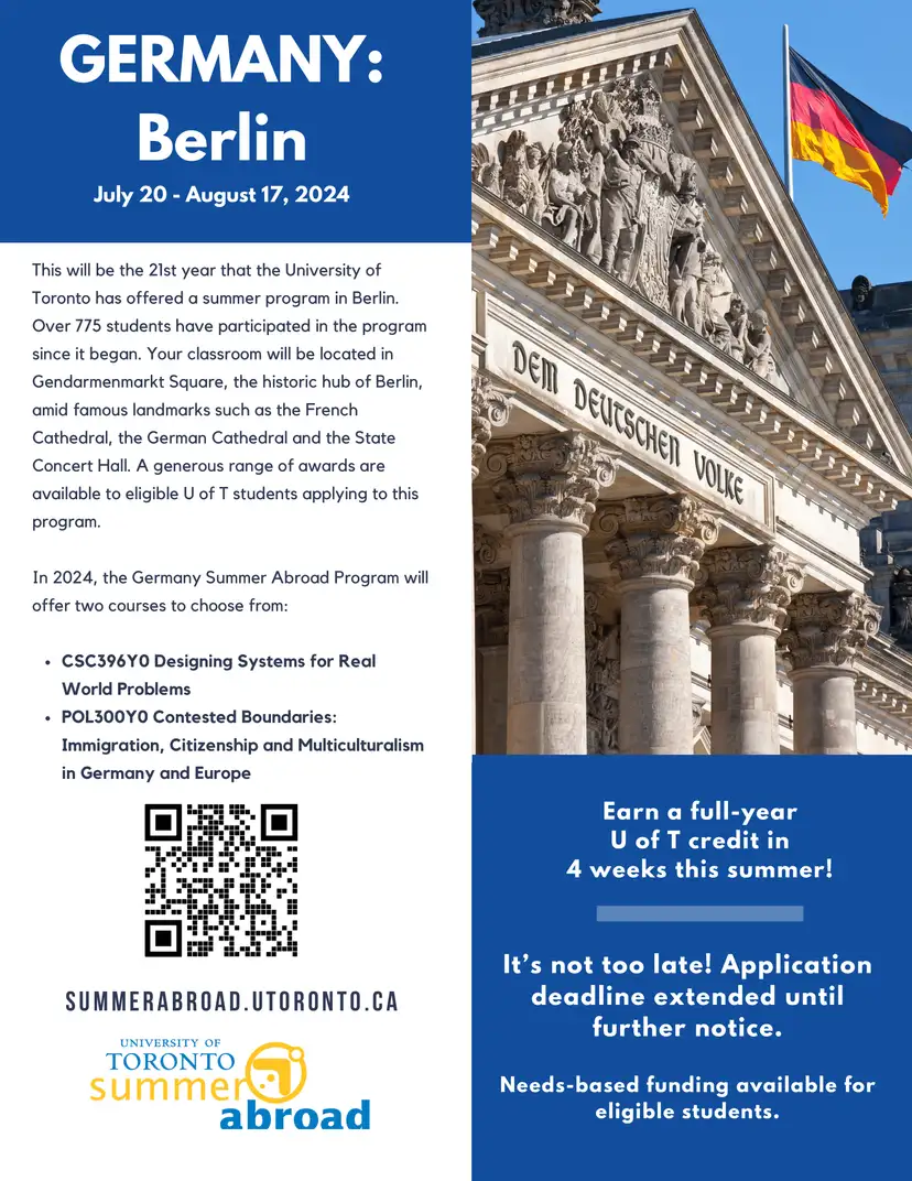 CSC396Y0 Summer abroad in Germany from July 20th to August 17th